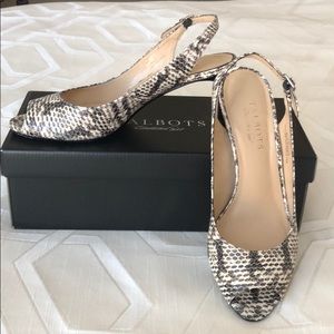 Talbots Snakeskin style leather heels